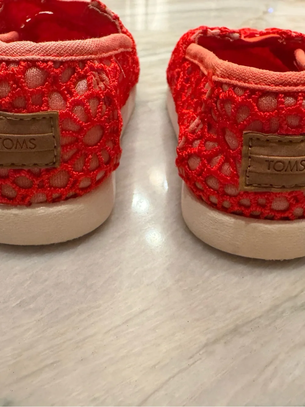 TOMS Alpargata Classic Toddler Shoe Flame Moroccan Crochet, Size 6